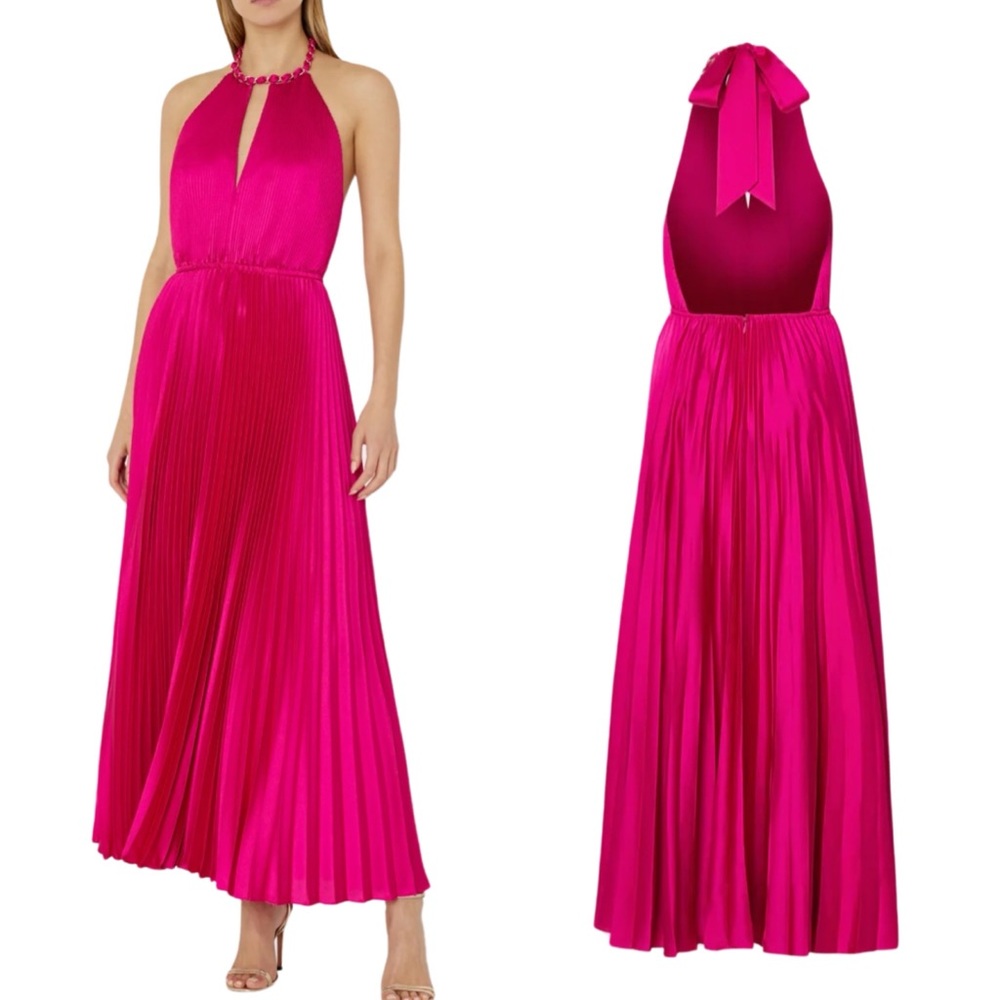 Milly “Kora” satin pleated dress. NWT